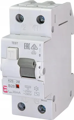 Zdjęcie produktu dla ETI Polam | Wyłącznik różnicowoprądowy KZS-2M - 20A - 0,03A - Optymalna ochrona - Łatwa instalacja