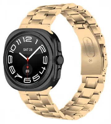 Image de Pour Samsung Galaxy Watch 8 / 8 Classic Five Bead acier inoxydable de remplacement Smart Watch Bracelet en or rose