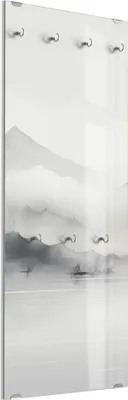 Produktbild von DEQORI Kleiderhaken aus Glas 50x125 cm 'Zeitloser Horizont' Wand Garderobe Paneel Haken