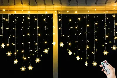 Lichtgordijn Schneeflocken 2x1 m, 8 Modi, USB, warmweiß