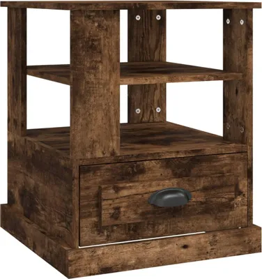 Productafbeelding van vidaXL Bijzettafel, gerookt eikenfineer, 50x50x60 cm, houtvezelplaat