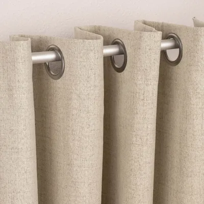Produktbild von Thermovorhang mit Ösen verdunkelnd Leinenoptik einfarbig beige 135x240cm