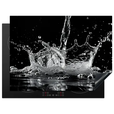 Produktbild von KitchenYeah© Herdabdeckplatte Wasser - Spritzwasser - Schwarz , 71x52cm, Küche Deko, Glaskeramikkochfeld Herdabdeckung, Abdeckplatte fùr Kochfeld