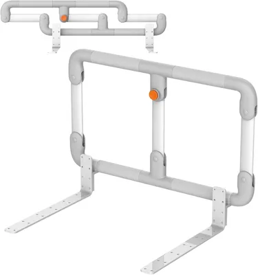 Produktbild von Verstellbare Bettstütze – Sturzschutz – Für einen sicheren Schlaf – Klappbares Design – 60 cm Länge – Silbergrau