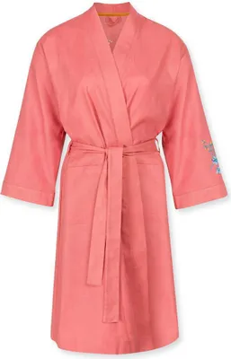 Produktbild von PIP Studio Naomi Kimono Flirting Birds Embroidery pink M