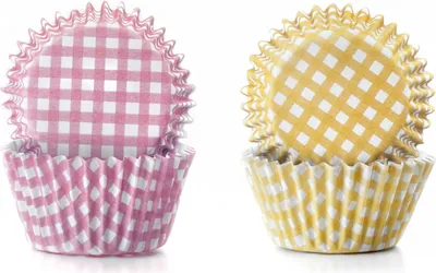 Produktbild von Set mit 100 Ibili-Muffinformen, Papier, 4,5 x 2,5 cm, gelb/rosa