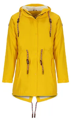 Produktbild von modAS Damen Regenmantel aus Polyurethan- Frauen Regenjacke gefüttert mit Teddy-Fleece Futter wasserdicht in Gelb Größe 32 bis 38