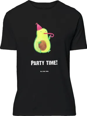 Produktbild von Mr. & Mrs. Panda Größe XL T-Shirt Avocado Party Zeit - Schwarz - Geschenk, Shirt, Geburtstag, mit Spruch, Happy Birthday, Genießen, Glücklich, Tshirt