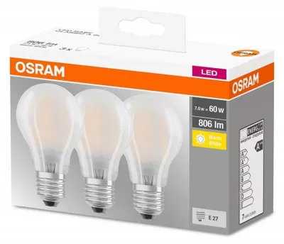 Image de Osram Classic ampoule LED Blanc chaud 2700 K 7 W E27