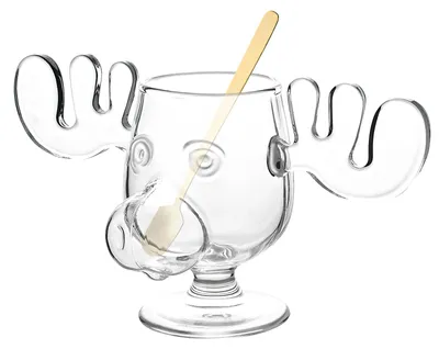 Eierlikör-Mos-Mok aus Glas, Elchbecher, 200 ml, Weihnachtsbecher