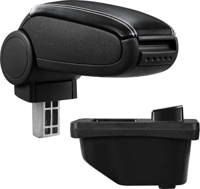 Produktbild von Armlehne Mittelarmlehne Leder Bezug Schwarz / Weiß für Peugeot 308 I ab 2007-