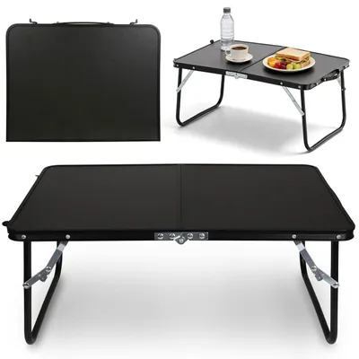 Produktbild von Klappbarer Reisetisch, tragbarer Campingtisch, schwarz, 60 × 40 × 26,5 cm