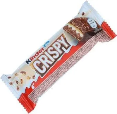 Produktbild von kinder Crispy 5er Pack | 5x 34g | Knuspriger Waffel-Riegel mit Haselnuss-& Milchcreme | Umhüllt von zarter Milchschokolade+Heartforcards Versandschutz