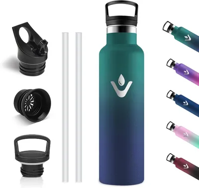 Image de Bouteille isotherme de 750 ml, en acier inoxydable, sans BPA, à double paroi, étanche, idéale pour le sport