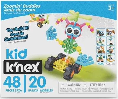Produktbild von K'nex Baukasten Zoomin Buddies - buntes STEM Spielzeug 48-teilig