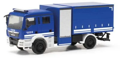 Produktbild von Herpa 098175 - 1/87 MAN TGM Mehrzweckgerätefahrzeug Plane "THW" - Neu