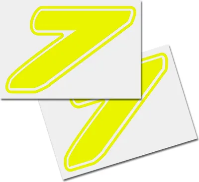 Produktbild von Startnummer Aufkleber 2er Set, Schrift Assen, # 7 gelb