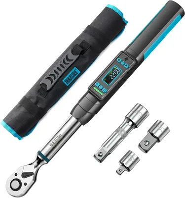Produktbild von Elektronischer Drehmomentschlüssel - Digital 0,95 cm - 220 Nm - ±2 % Genauigkeit - Akkubetrieben - Echtzeit-Spitzenwertmodus - Für Fahrrad, Auto und Motorrad
