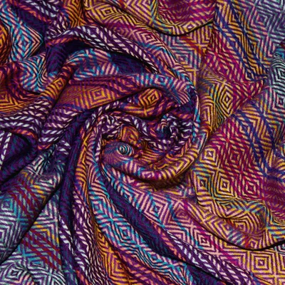 Wohndecke 100% Wol Jacquard Paisley 130x170 cm Retro