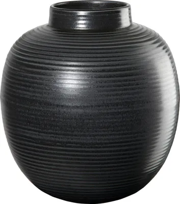 Produktbild von ASA Selection Japandi Vase, Tischvase, Dekovase, Blumenvase, Steingut, Black, H 22 cm, 73003174