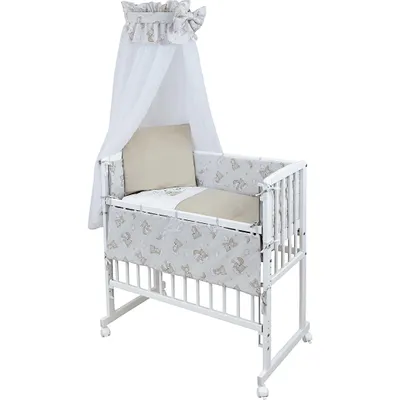Produktbild von Beistellbett Babybett weiß 90x40 inkl. Matratze und Bettwäsche Set komplett Shiny Teddy