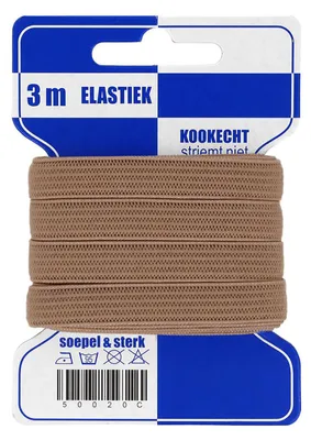 3 m Gummilitze Gummiband 10 mm beige
