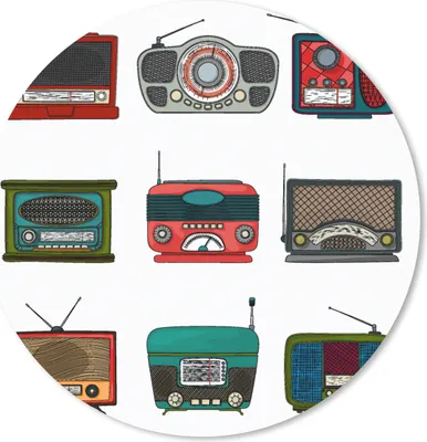 Produktbild von MuchoWow® Mauspad Mousepad Retro - Radio - Design 50x50 cm - Mousepads - Maus Mat - Pad - Mausunterlage - Vinyl