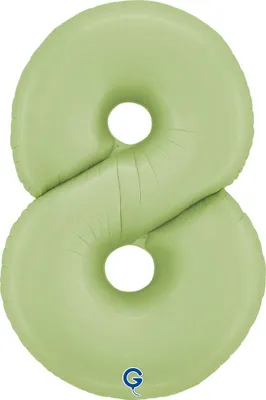 Immagine prodotto di Numero gigante palloncino in foil 26"/66 cm | Satin Olive Numero: 8