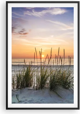 Produktbild von Gerahmtes Poster - Schwarzer Rahmen - Westen Sonne Strand - 61x91,5 cm - Wand Bild - Wanddeko - Wandbilder - Kunstposter - Wandposter - Bilderrahmen - Bilder - Kunstdruck - Wandbild - P2BPA61x91-4201