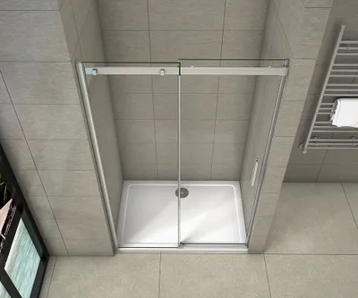 Produktbild von Duschkabine 120xH.195cm Schiebetür dusche Duschwand 6mm ESG-Glas Nischentür Duschabtrennung Gleittür