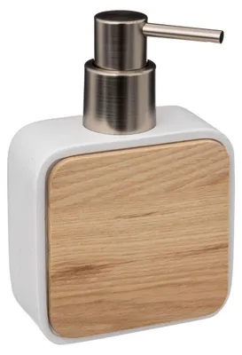 Immagine prodotto di Distributore di sapone in resina naturale, colore bianco