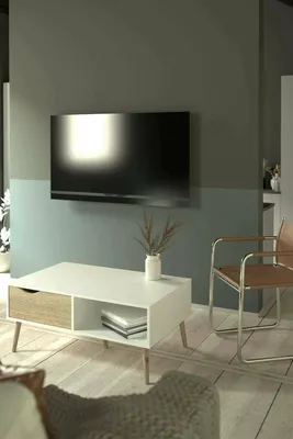 Obrázek produktu pro Retro konferenční stolek Oslo 75384 bílý/struktura dubu