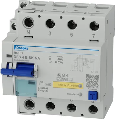 Immagine prodotto di Interruttore differenziale Doepke DFS4025-4/0,03-BSKNA 09124861