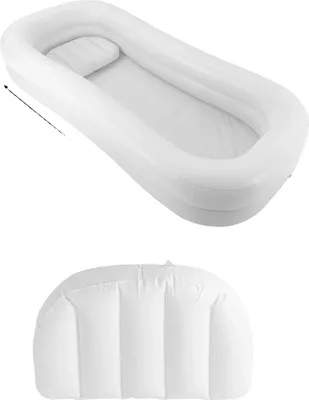 Produktbild von Aufblasbares Duschbad-Set, Tragbares Design, Bequeme Unterstützung, WEISS