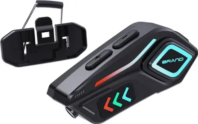 Produktbild von INF Helm Bluetooth Headset 2-in-1 Mikrofon, Lange Akkulaufzeit, Schwarz
