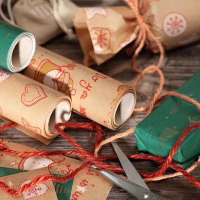 Immagine prodotto di Carta da regalo per Natale, biscotti, marrone, 0,70 x 10 m