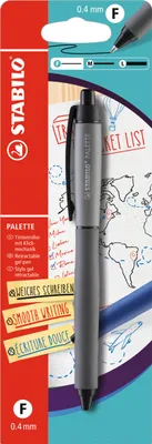 Produktbild von Tintenroller mit Druckmechanik - STABILO PALETTE in schwarz - Strichbreite F (0,4 mm) - Einzelstift - Schreibfarbe schwarz