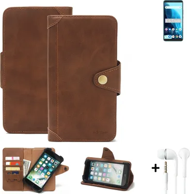 Produktbild von K-S-Trade Handyhülle Schutzhülle kompatibel mit Cubot Note 9  Walletcase Bookstyle Schutz Case Hülle Wallet Flipcase Cover PolyurethanBraun inkl.
