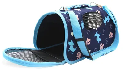 Image de Sac de transport pour chien chat - Tissu - Taille S - Bleu - Jusqu'à 1 kg