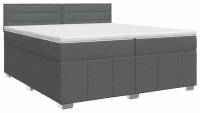 Obrázok produktu pre vidaXL Box spring posteľ s matracom tmavo šedá 200 x 200 cm látka