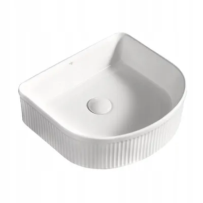 Immagine prodotto di Lavabo in ceramica Lavabo da appoggio Scanalato Bianco lucido 39 x 39 cm