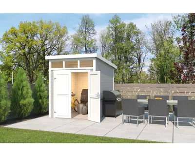 Produktbild von Gartenhaus Outdoor Life Kibo 2 220 x 273,8 cm lichtgrau