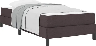 Zdjęcie produktu dla vidaXL Łóżko sprężynowe z materacem ciemnobrązowe 100 x 200 cm tkanina