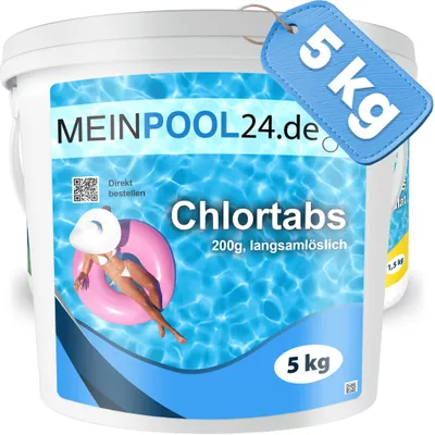 Produktbild von 5kg Chlortabs 200g langsam löslich Chlortabletten Chlor Tabs für Poolwasser