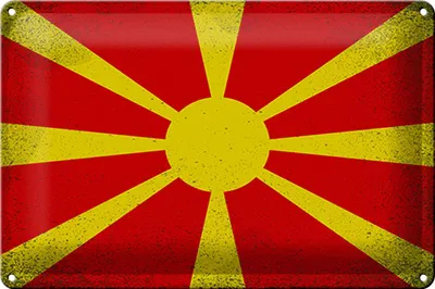 Produktbild von Blechschild Flagge Mazedonien 30x20cm Macedonia Vintage