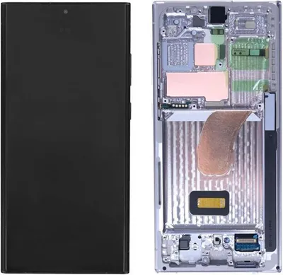 Produktbild von Original Super AMOLED Display Touchscreen Bildschirm & Rahmen Sky Blau / Lime für Samsung Galaxy S23 Ultra S918B