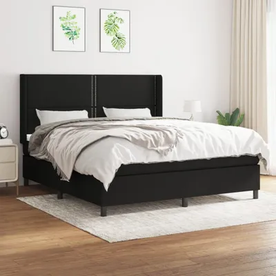 Produktbild von CLORIS Bettgestell Boxspringbett mit Matratze Schwarz 180x200 cm Stoff, 86,59 kg