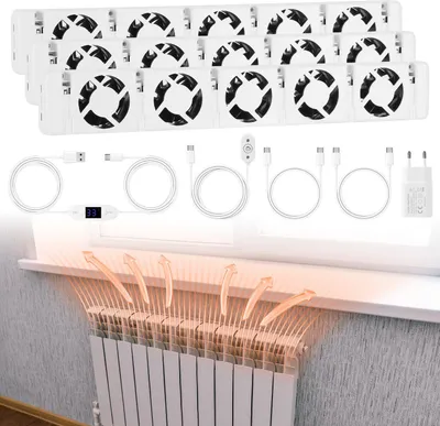 Produktbild von Jayseuw Heizkörperverstärker-Triple set Fünf Windlöcher -Temperature adjustable Geeignet für eine Länge von 200-300 cm Radiator-ventilator