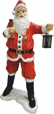 Produktbild von Casa Padrino Weihnachtsmann Deko Skulptur mit Laterne H. 118 cm - Weihnachts Dekoration