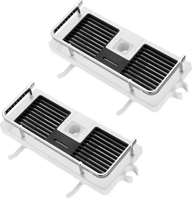 Produktbild von Duschablage, Seifenschale, Badezimmer-Duschablage, Haken und Handtuchhalter, Wandmontage, rostfrei, selbstklebend, weiß, 21–25 mm